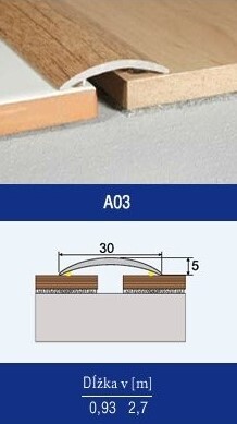 Lišta prechodová Frézia samolepiaca A03