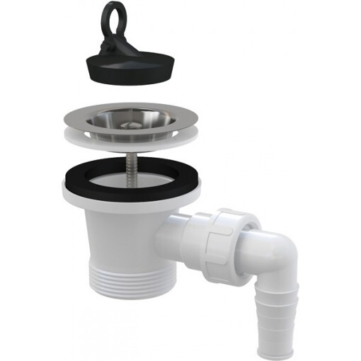 Výpusť drezová 6/4" s nerezovou mriežkou DN70 a prípojkou