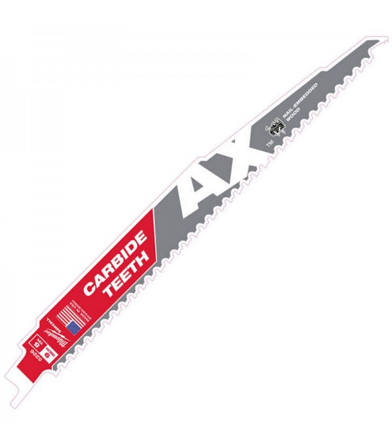Milwaukee Sawzall TCT AX 230 Pílový list s karbidovými zubami 230mm Milwaukee Sawzall TCT AX 230 Pílový list s karbidovými zubami 230mm