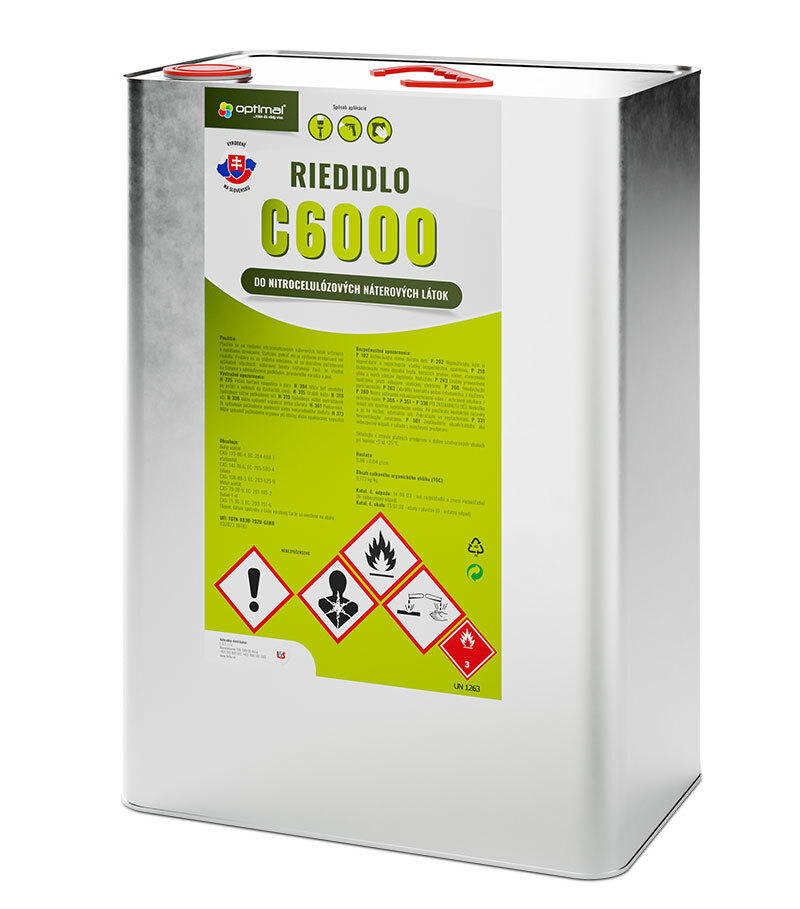 Riedidlo Optimal C6000 - na nitrocelulózové farby 9l Riedidlo Optimal C6000 - na nitrocelulózové farby 9l