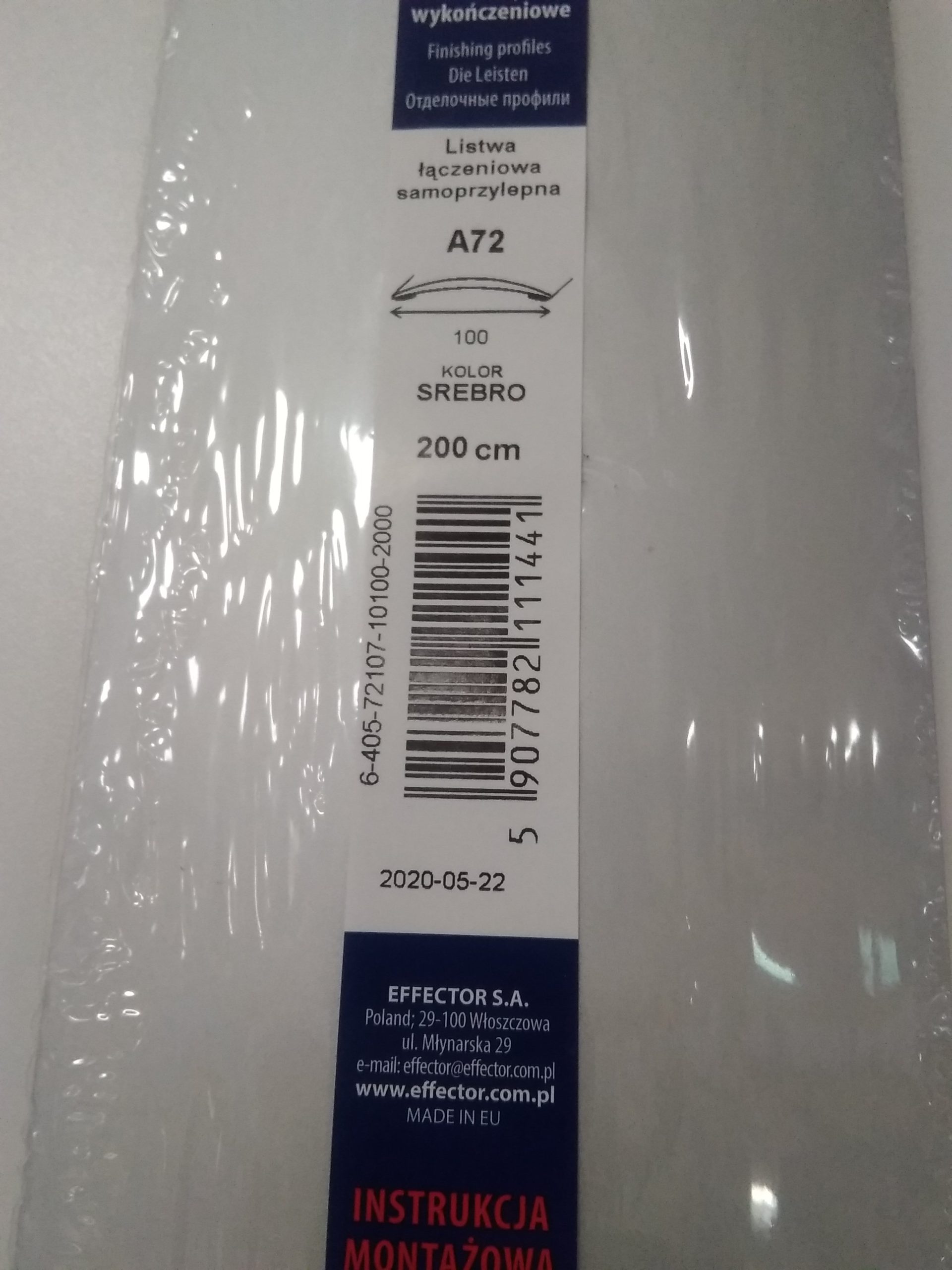 Profil prechodový A72 Striebro samolepiaci 2m