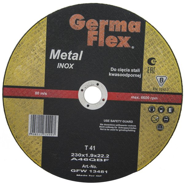 Flex Germa Rezací kotúč pre oceľ odolnú voči kyselinám 230x1