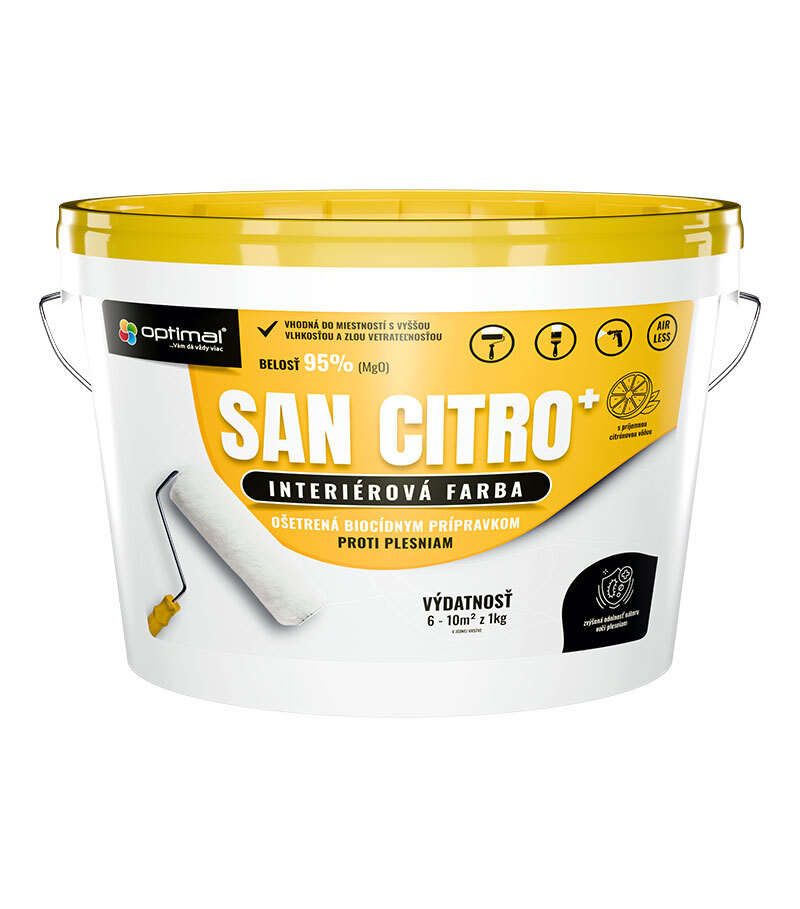 Optimal SAN Citro+ - farba s biocídnym prípravkom proti plesniam 6kg
