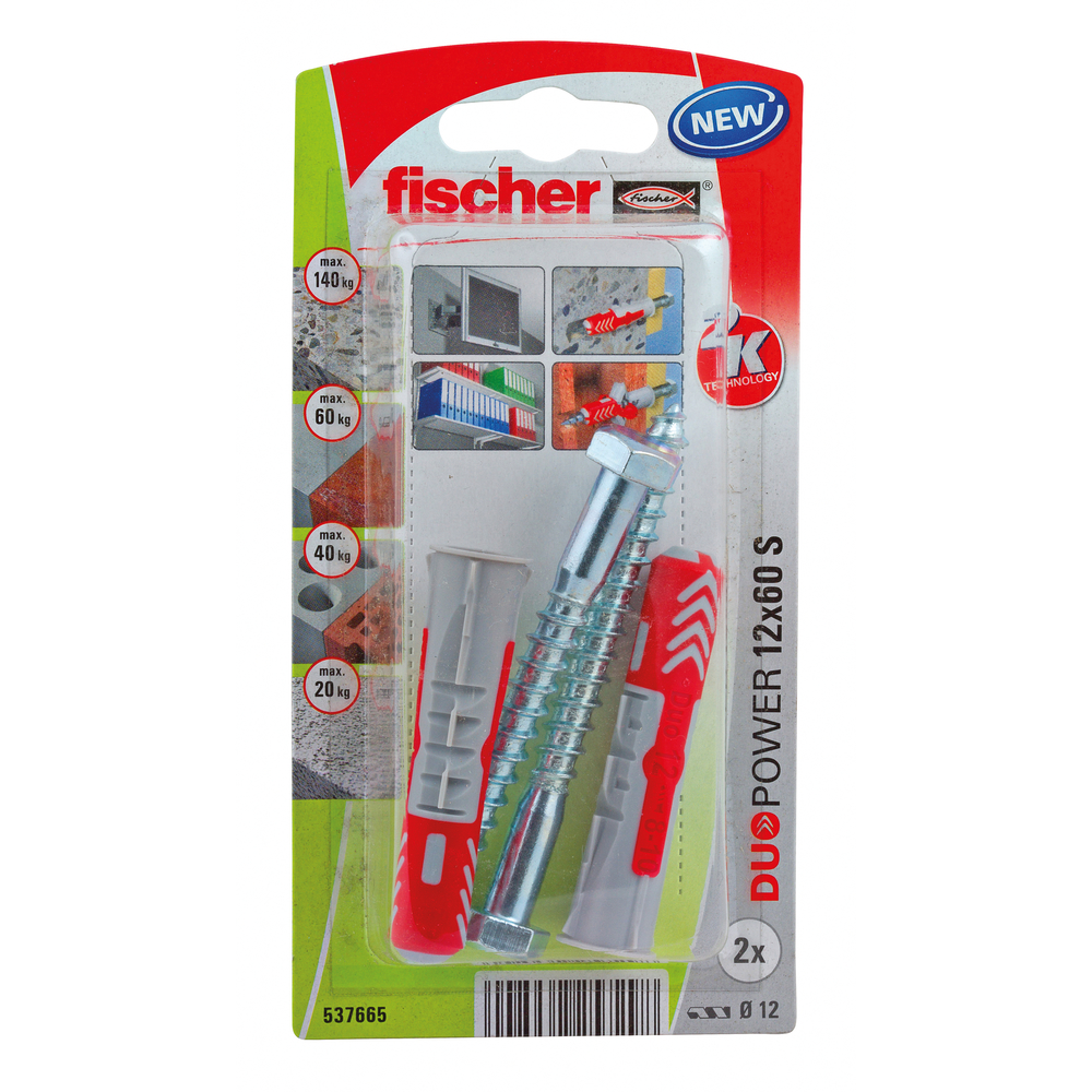 Fischer Hmoždinka DuoPower 12X60 S K NV 2+2