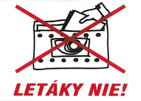 Samolepka Letáky nie! 70x50mm Samolepka Letáky nie! 70x50mm