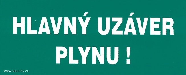 Samolepka Hlavný uzáver plynu 210x87mm