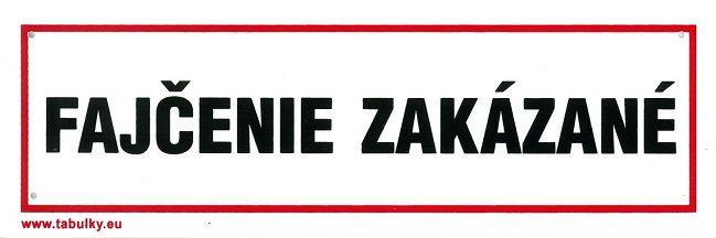 Plastová tabuľka - Fajčenie zakázané 210x70mm Plastová tabuľka - Fajčenie zakázané 210x70mm