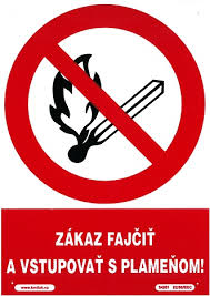 Tabuľka plastová - Zákaz fajčiť a vstupovať s plameňom! 210x297mm
