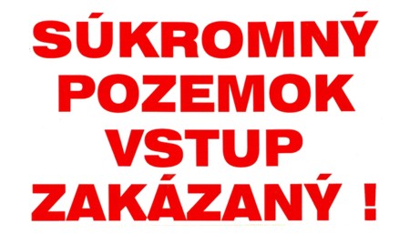Tabuľka plastová Súkromný pozemok! Vstup zakázaný! 210x297mm