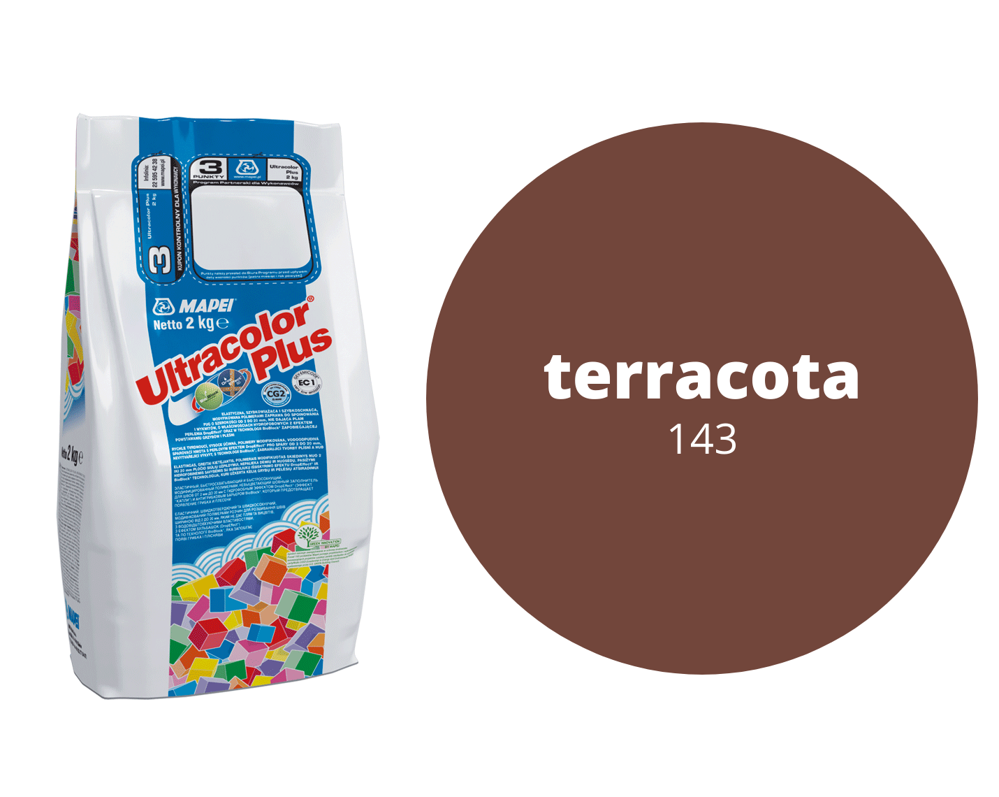 Mapei Ultracolor Plus 143 Škárovacia hmota terracotta Mapei Ultracolor Plus 143 Škárovacia hmota terracotta