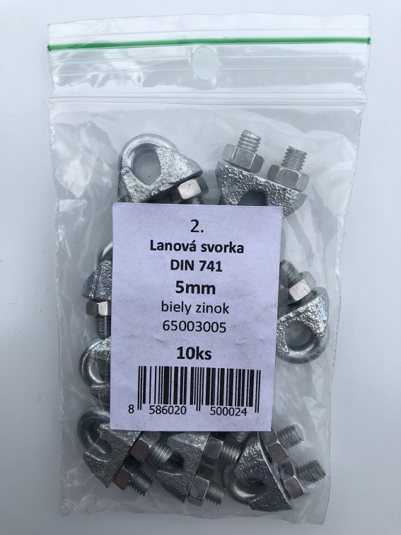 Svorka lanová DIN 741 5mm biely zinok 10ks/bal.