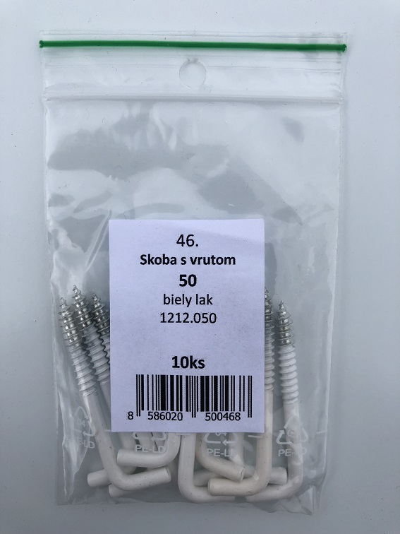 Skoba s vrútom biely lak 40mm 10ks/bal. (ilust.foto)