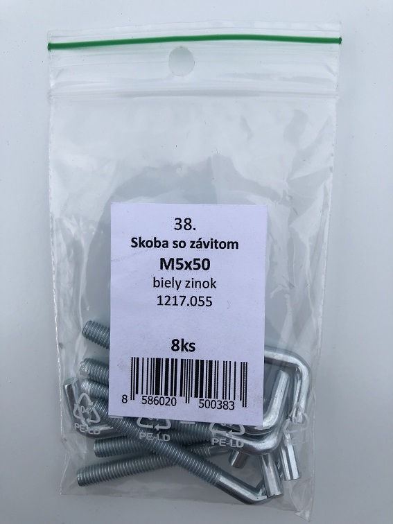 Skoba so závitom M6x50 biely zinok 6ks/bal. (ilust.foto)