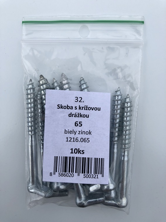 Skoba s krížovou drážkou 80mm biely zinok 6ks/bal. (ilust.foto)