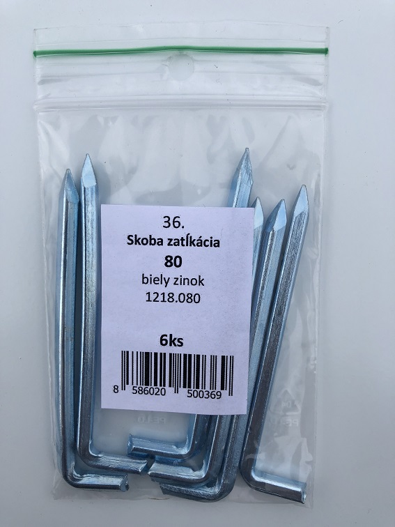 Skoba zatĺkacia 80mm biely zinok 6ks/bal.