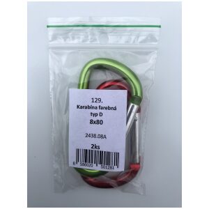 Karabína farebná typ D 5x50mm hliníková 6ks/bal. (ilust.foto)