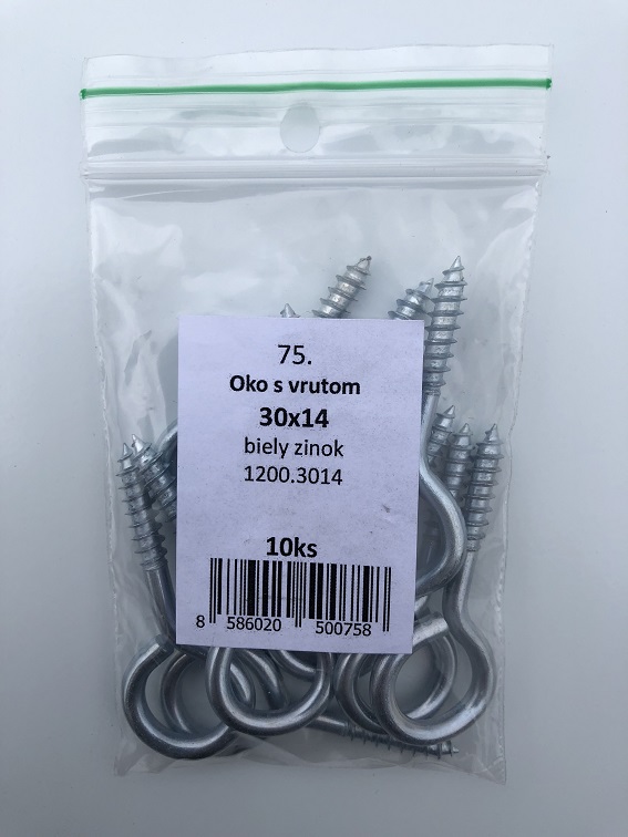 Oko s vrútom 50x16mm zinkovaný 6ks/bal. (ilust.obr.)