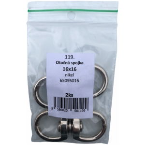 Otočná spojka nikel 16x16mm 2ks