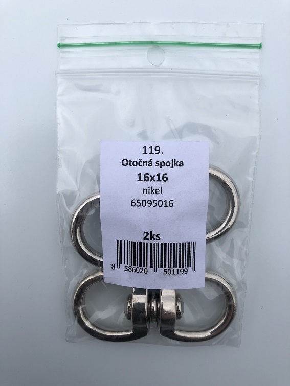 Otočná spojka nikel 20x20mm 2ks/bal. (ilust.foto)
