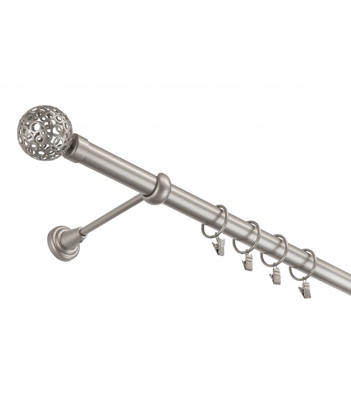 Garniža 240cm 25mm I žabky striebro-matná