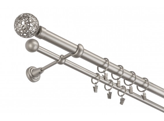 Garniža 240cm 25mm II žabky striebro-matná