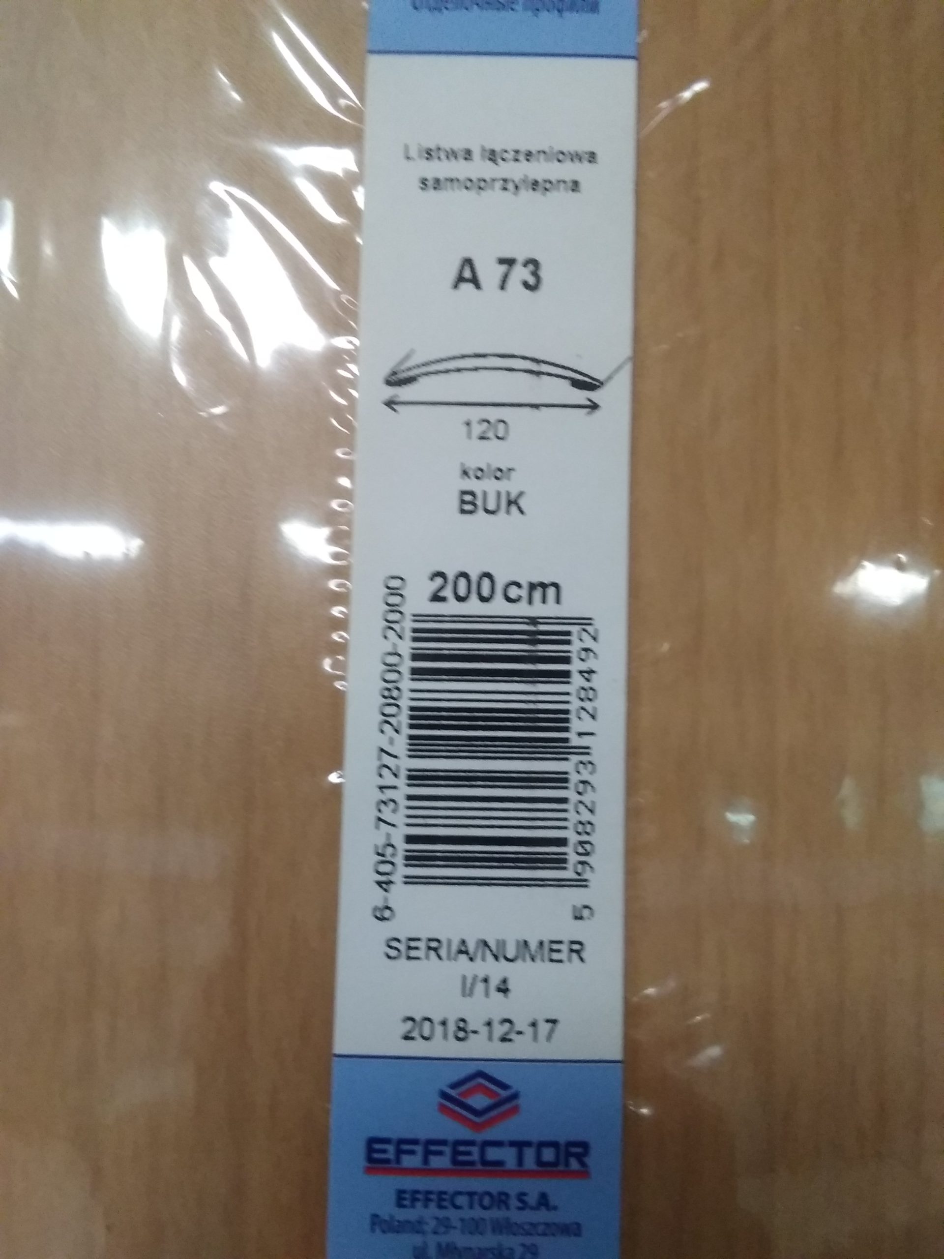 Profil prechodový A73 Buk samolepiaci 2m