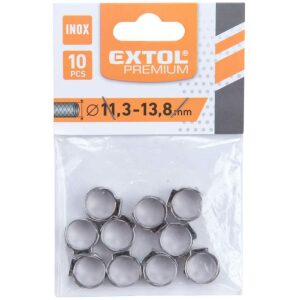 Extol Premium Spona na 1/4` pneumatickú hadicu 10ks/balenie priemer 11.3mm - 13.8mm