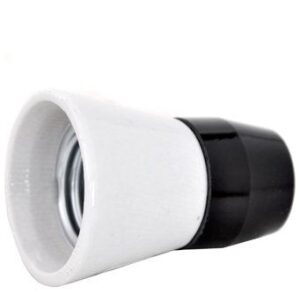 Objímka M10 1332-146 E27 4A 250V plast keramika čiernobiela glazovaná