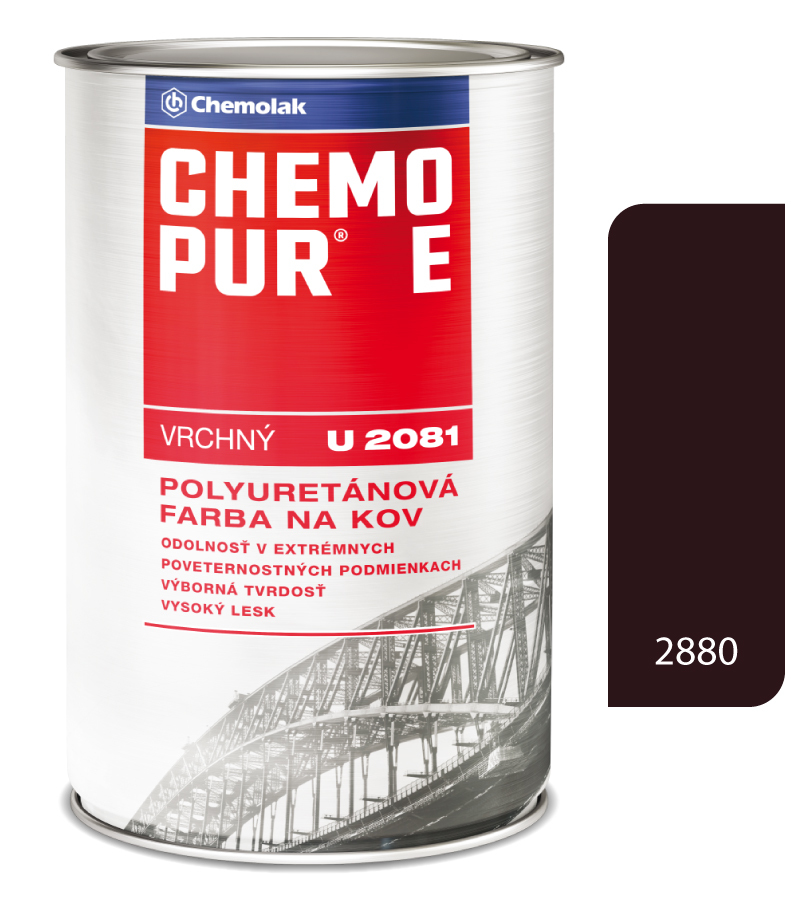 Chemopur E U2081 2880 hnedá gaštanová - Vrchná polyuretánová farba na kov