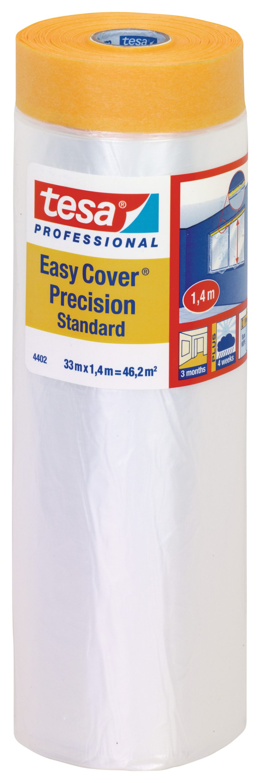 Tesa 4402 Easy cover Fólia zakrývacia s páskou 33mx1.4m transparentná