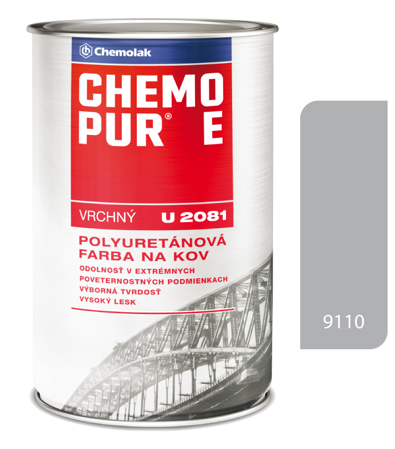 Chemopur E U2081 9110 hliníková - Vrchná polyuretánová farba na kov
