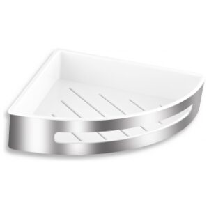 sprchová polička rohová nerezová veľká 56mm x 245mm x 245mm