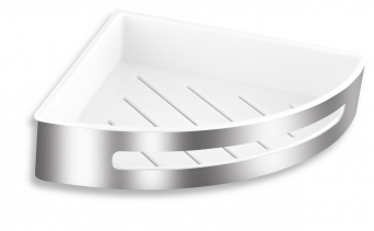 sprchová polička rohová nerezová veľká 56mm x 245mm x 245mm