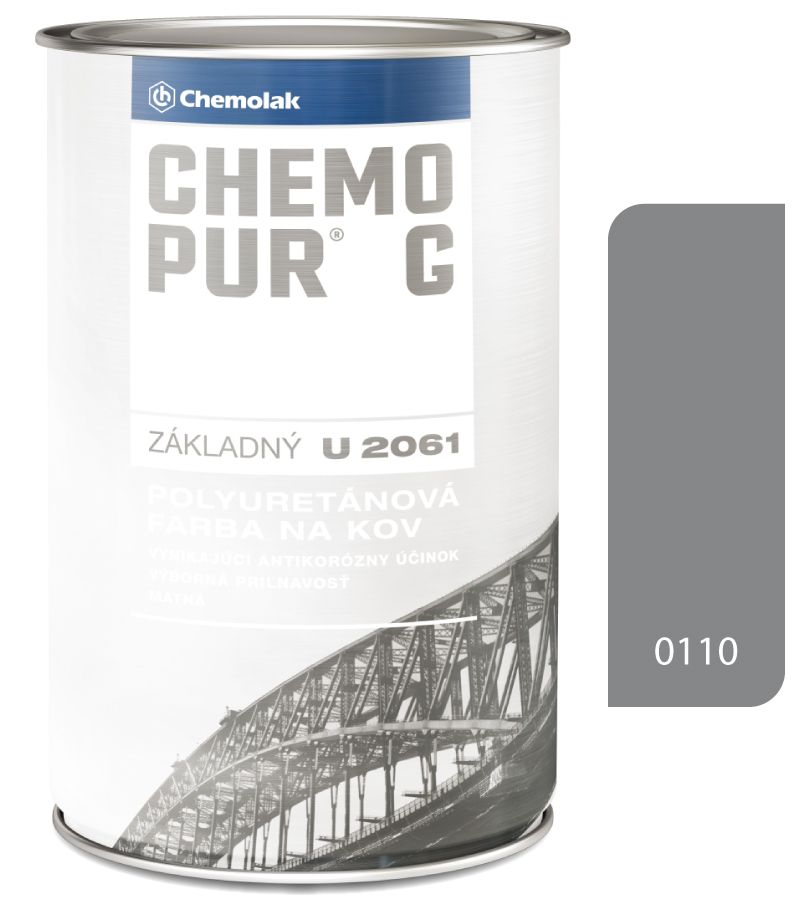 Chemopur G U2061 0110 šedá - Základná polyuretánová dvojzložková farba 8l Chemopur G U2061 0110 šedá - Základná polyuretánová dvojzložková farba 8l