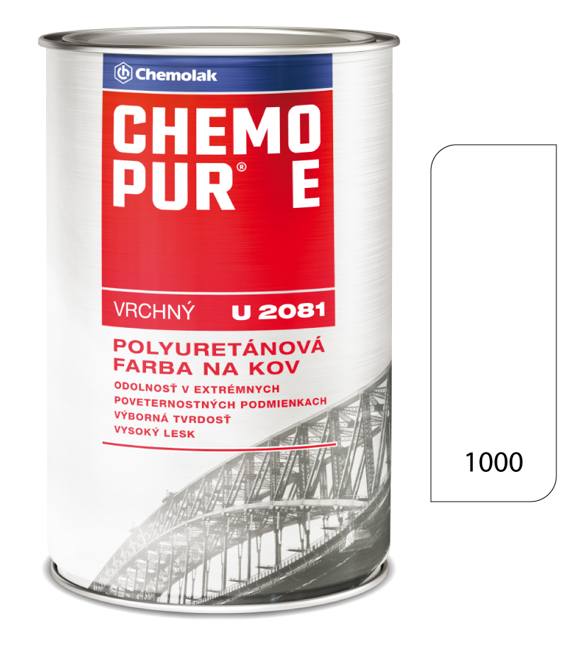 Chemopur E U2081 1000 biela - Vrchná polyuretánová farba na kov