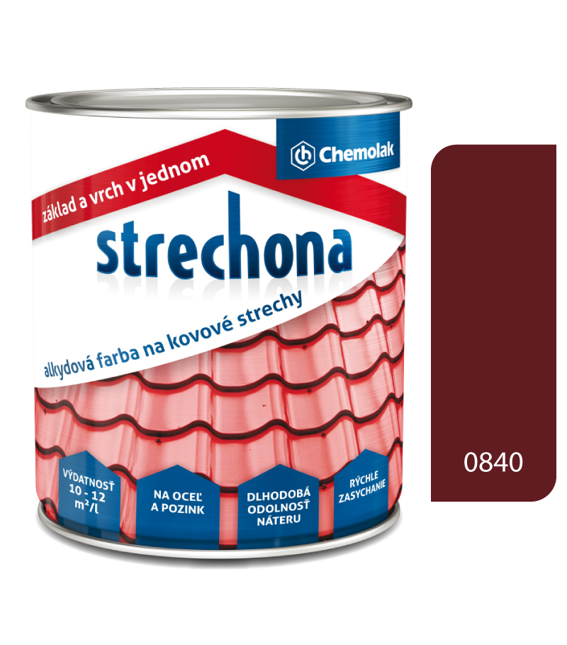 Strechona - Farba na strechy 0840 červenohnedá 4l