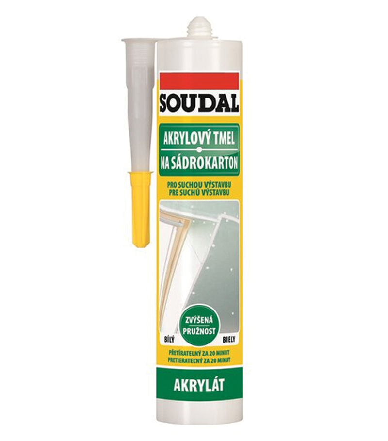Soudal Akrylátový tmel na sadrokartón biely 280ml