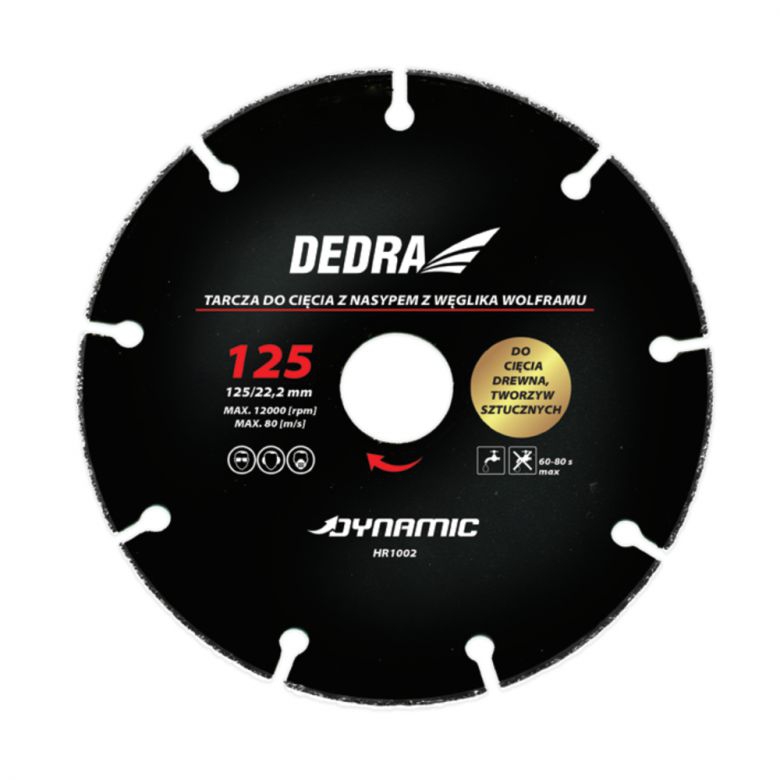 Kotúč na pílenie dreva zo zrnami zo spekaného karbidu 125mm