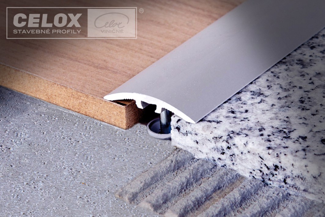 Profil prechodový 40x2mm hliník elox šampanský matný 270cm samolepiaci