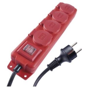 Emos Kábel predlžovací gumový s vypínačom 4-zásuvky 3x1