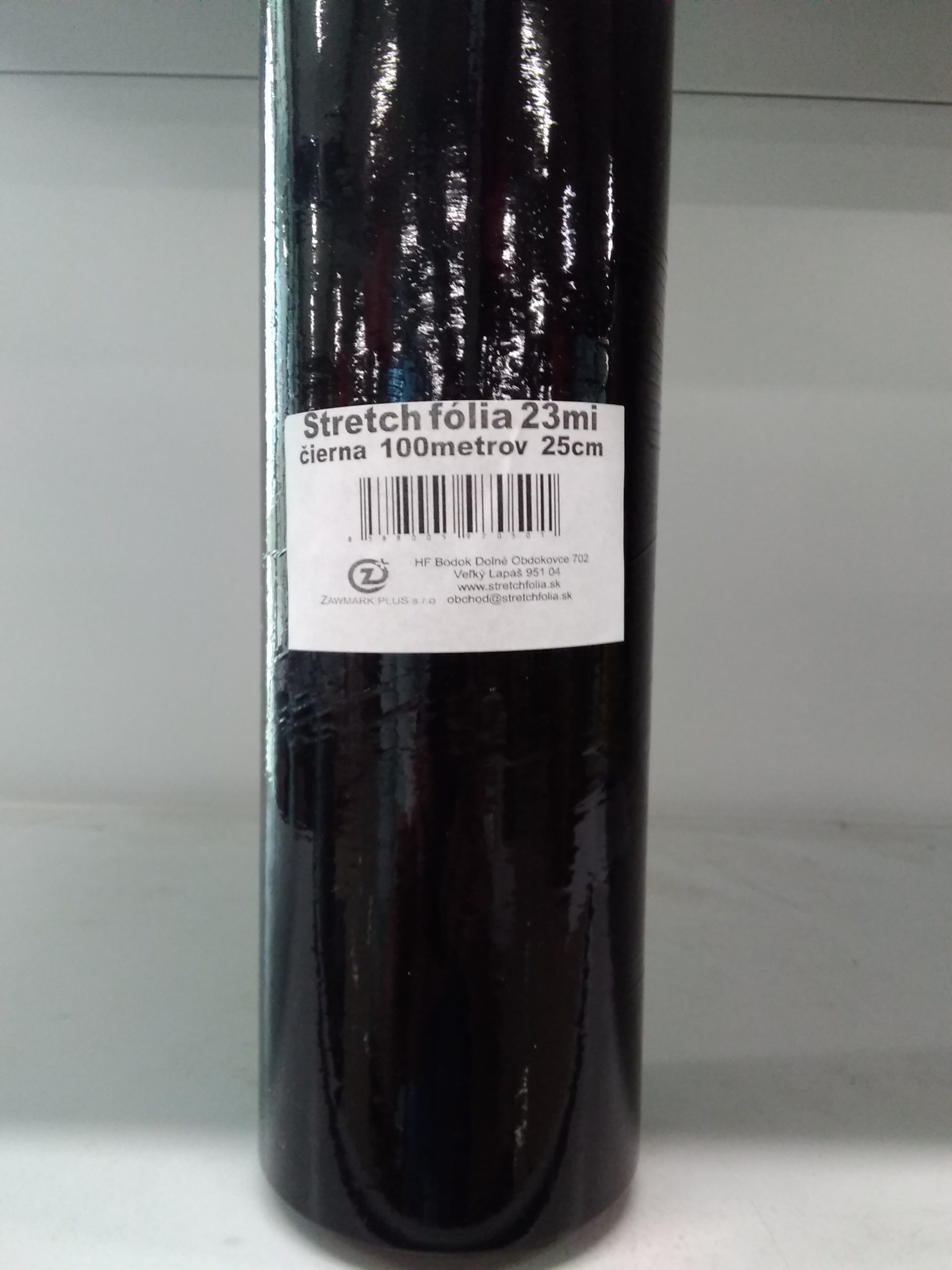 Fólia stretch 23mi 25cm/100m čierna
