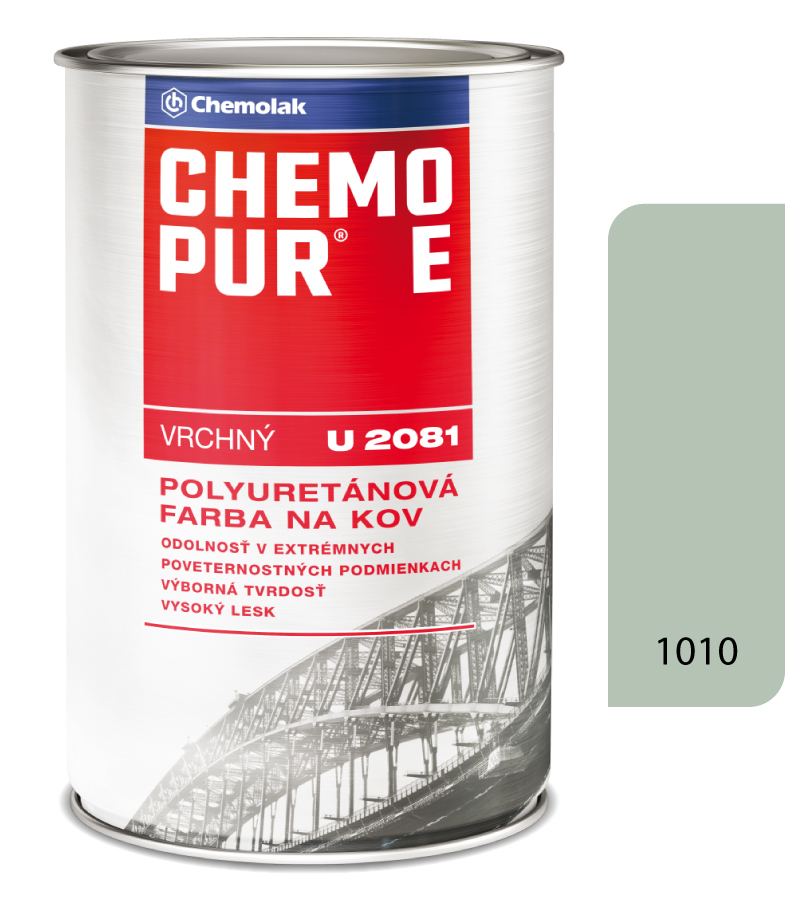 Chemopur E U2081 1010 šedá pastelová - Vrchná polyuretánová farba na kov