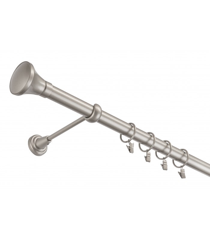 Garniža komplet 300cm 16mm I žabky striebro-matná