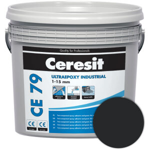 Ceresit CE 79 UltraEpoxy Industrial grafitová 5kg Dvojzložková epoxidová chemicky odolná malta na lepenie a škárovanie obkladov a dlažieb