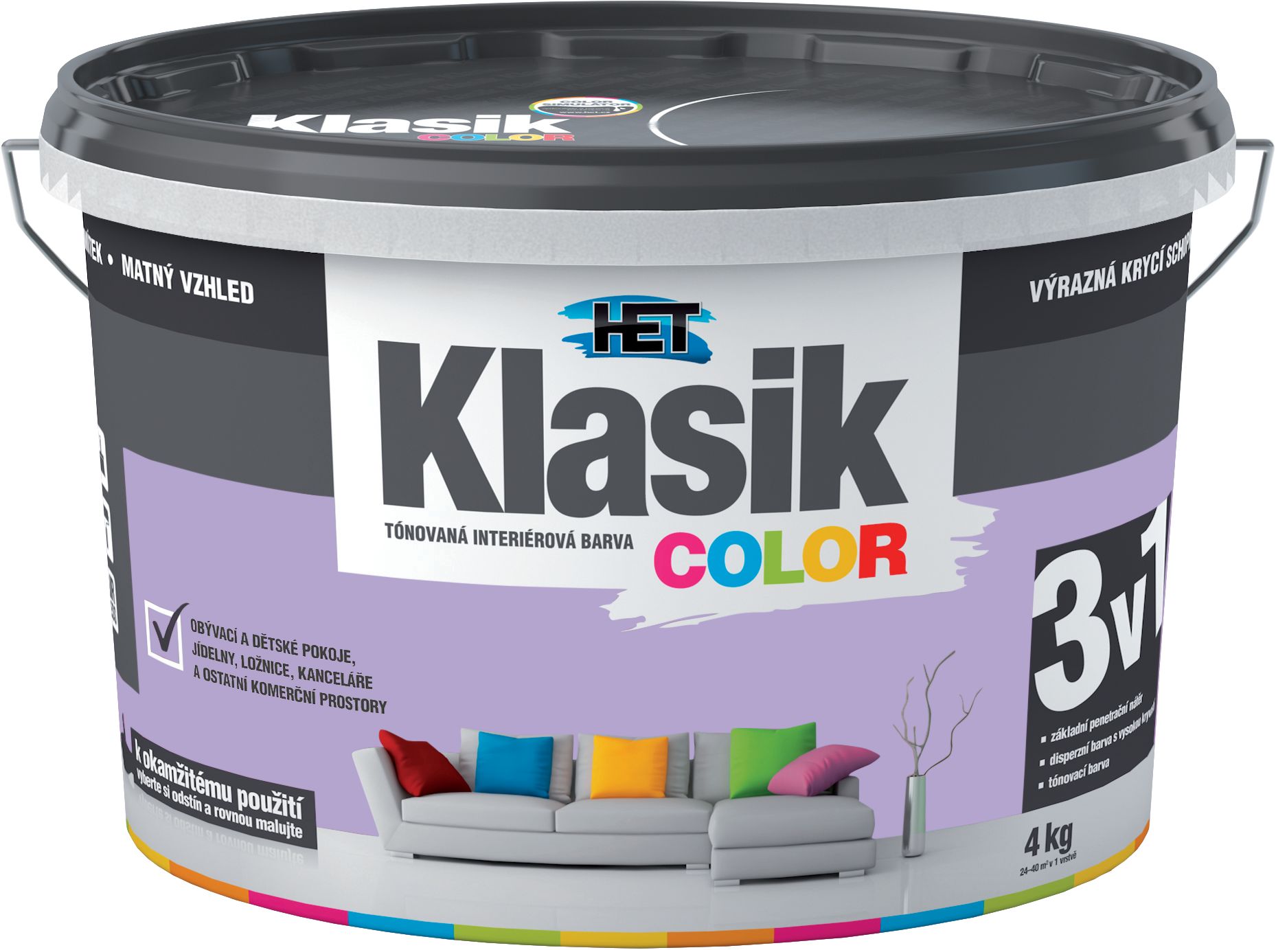 Het Klasik Color 0327 fialový lila 4kg - dopredaj
