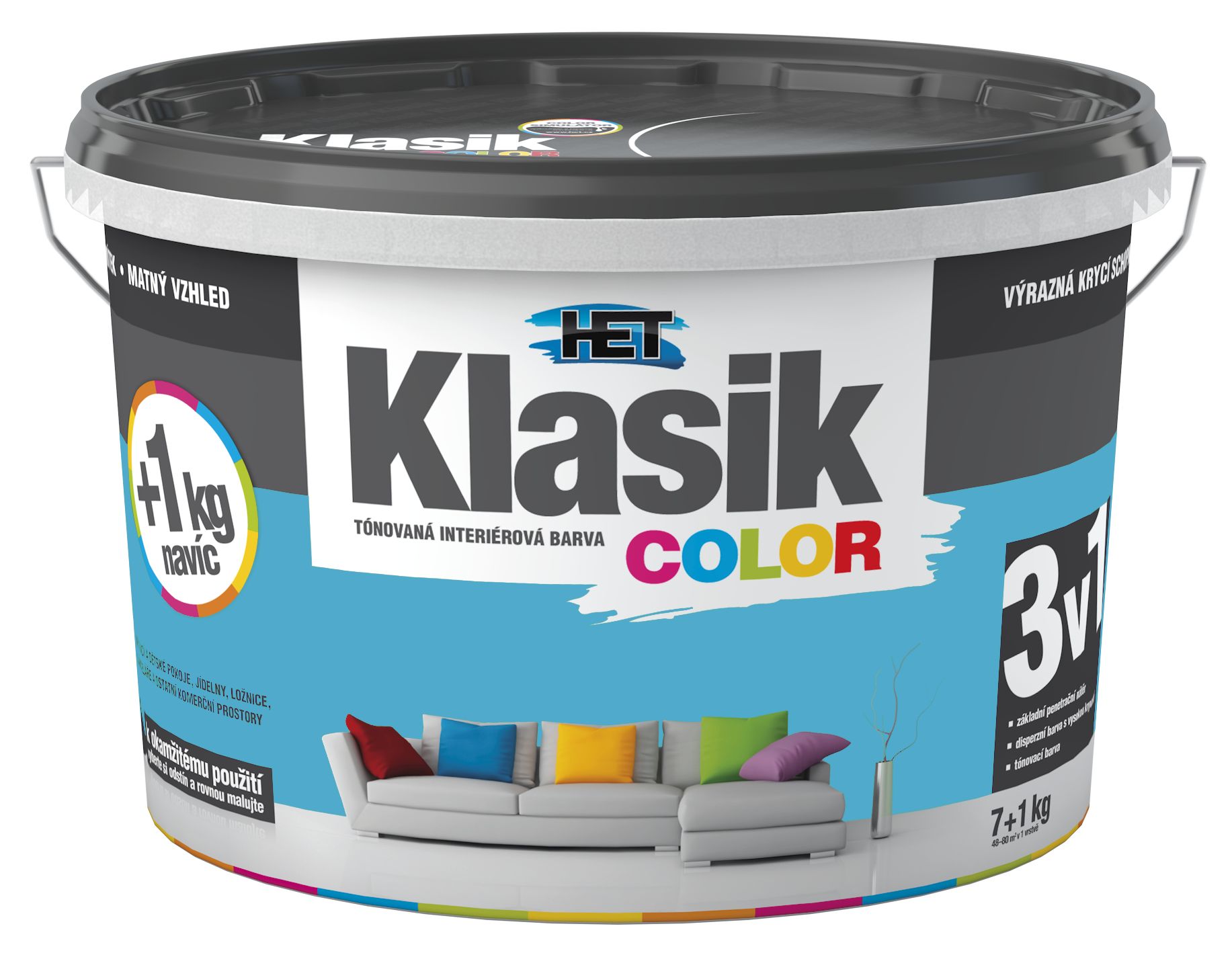 Het Klasik Color 0487 modrý tyrkysový 7kg+1kg - dopredaj