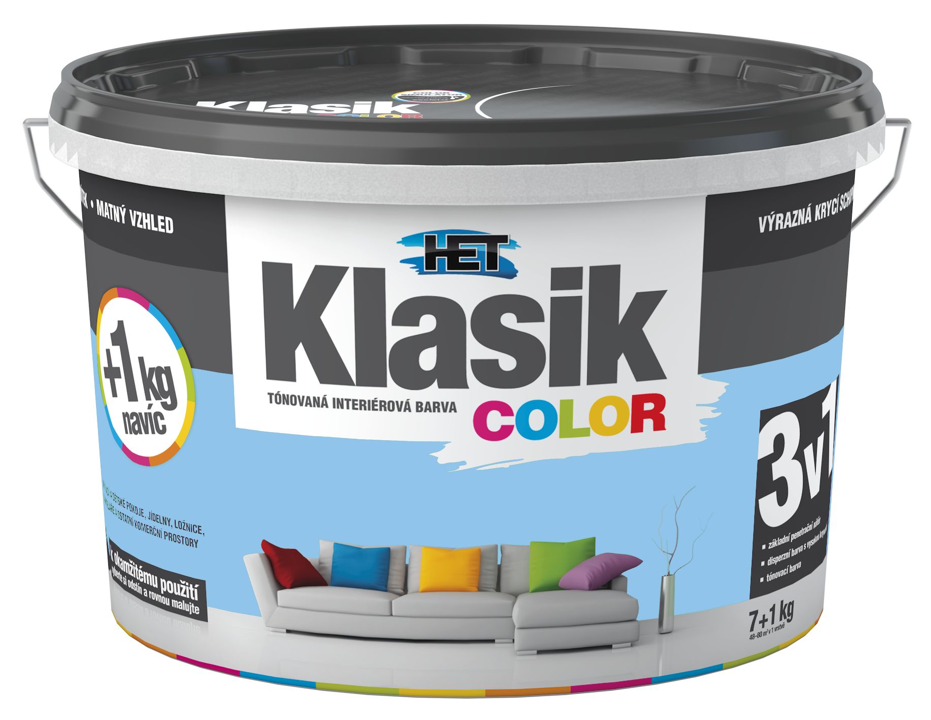 Het Klasik Color 0407 modrý blankytný 7kg+1kg - dopredaj