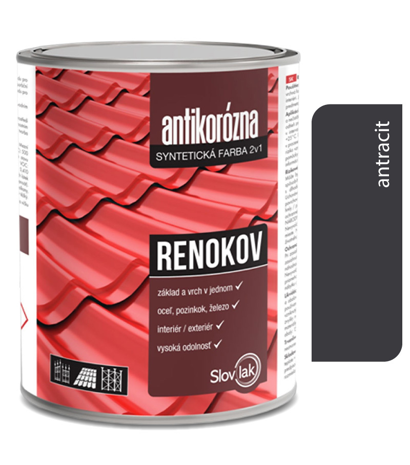 Renokov antracit - Antikorózna farba na kov 2