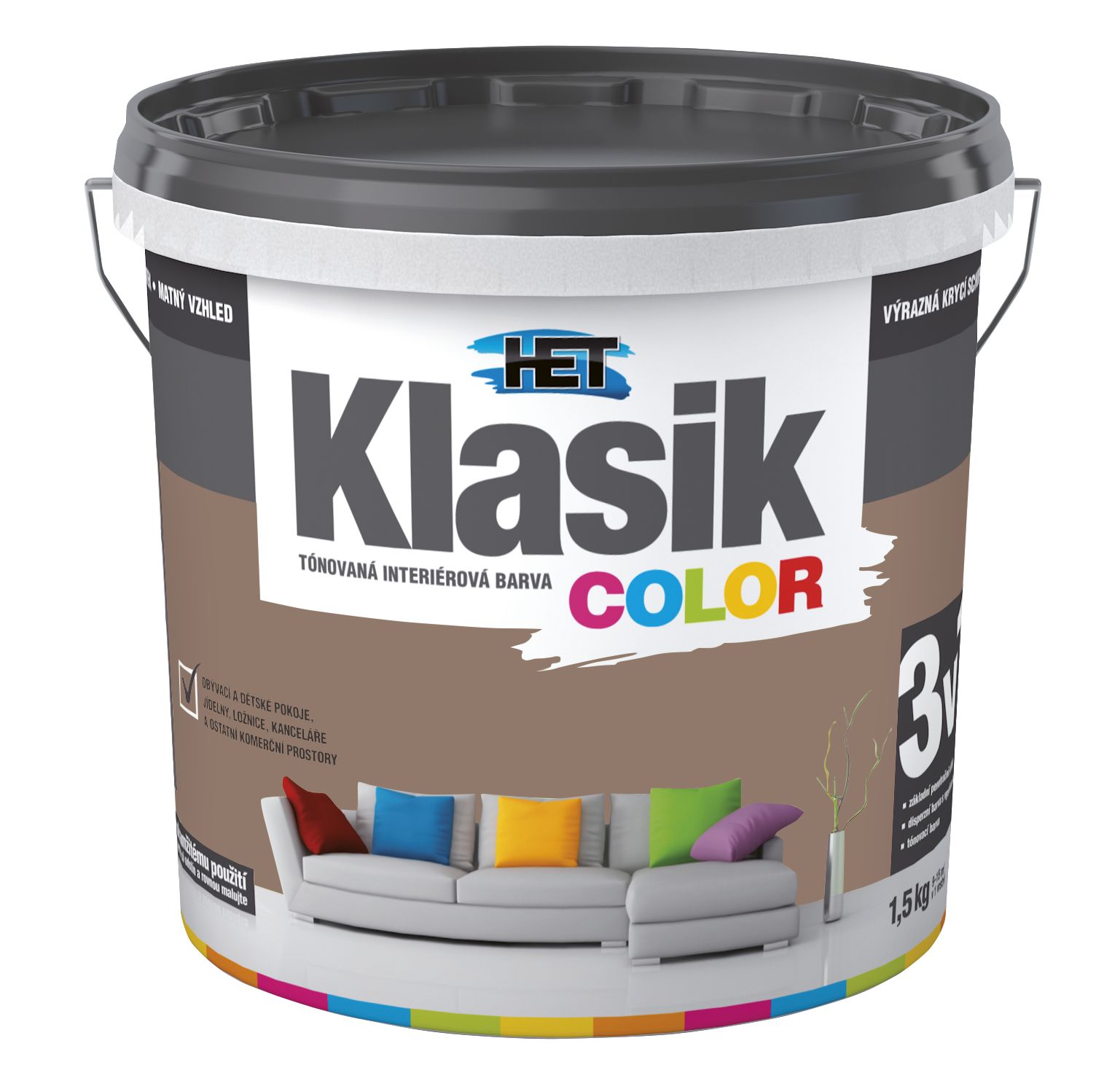 Het Klasik Color 0297 hnedý nugátový 1