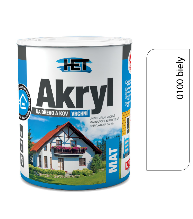 Het Akryl mat 0100 biela 0